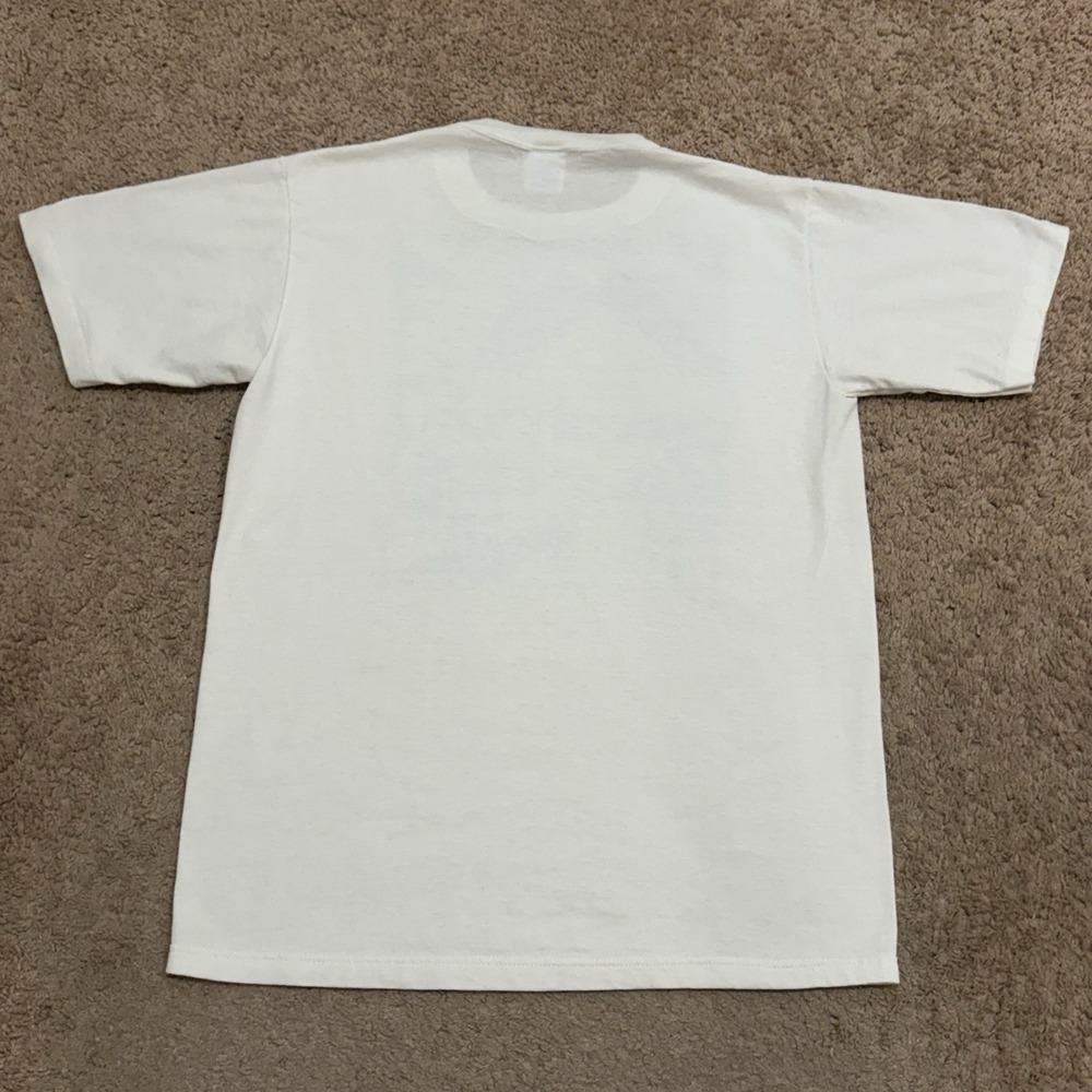 Vintage 1990 Snowy Mountains Art T-Shirt Men's Medium White Ski Snow 80s USA - Picture 5 of 7